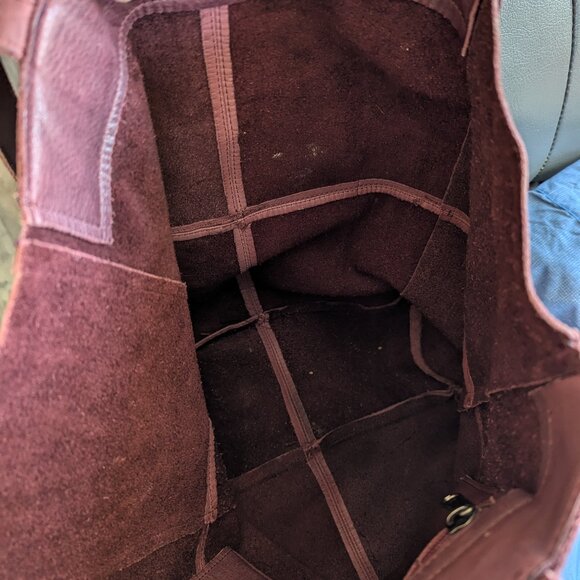 Latico Margie Leather Minimalist Slouchy Tote Book Shoulder Bag in Burgundy - Picture 14 of 14